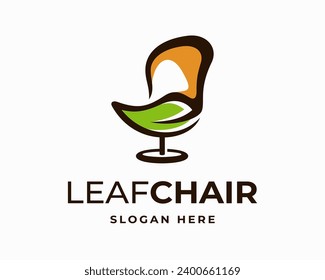 Elegante silla de hoja cómodo mobiliario cómodo sofá de estilo de diseño del logotipo vectorial