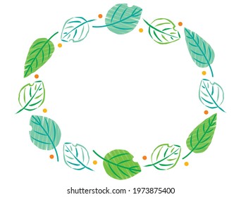 Stylish leaf frame illustration with line drawings