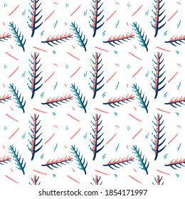 Stylish leaf seamless pattern design, green nature plant vector elements