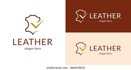 Stylish leather logo. Vector illustration.