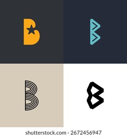 Paquete de logotipo de letra B con estilo – Iconos únicos de la marca del alfabeto B