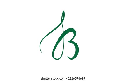 Stylish Letter B Monogram Signature Logo Design Template