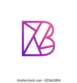 Stylish Letter B. Rectangle Icon. Creative Design