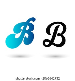 Stylish Letter B Typography Flat Design