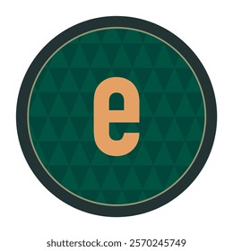 Stylish letter e emblem with dark green tones and a thin gold border, perfect for logos and creative branding projects
