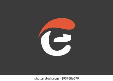Stylischer Buchstabe E mit Variation auf der Oberseite 