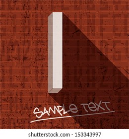 Stylish letter I, on grunge brick wall