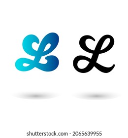 Stylisches Letter L Typografie-Flachdesign