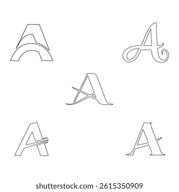 Stylish Letter A Logos. Creative Typography Design.