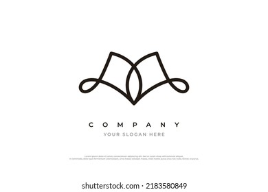 Plantilla de vectores de diseño con logotipo M de letra elegante