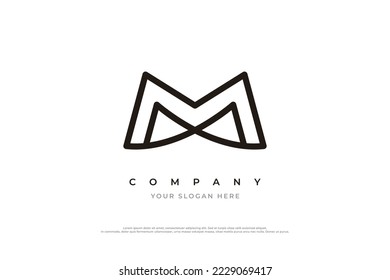 Stylish Letter M Logo Design Vector