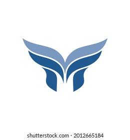 stylischer Brief M wing Logo Symbol Vektorgrafik Grafikdesign