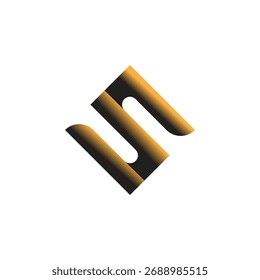 Stilvolles Monogramm-Logo "S" mit Farbverlauf in Schwarz und Orange