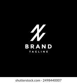 Stylish Letter NN Initials Logo Design. Simple Letter N Above N Logo Design.