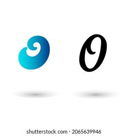 Stylish Letter O Typography Flat Design