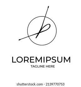 Stylish Letter P White Signature Logo Design Template