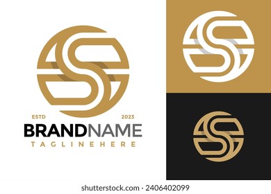 Stylish Letter S Circular Logo design vector symbol icon illustration
