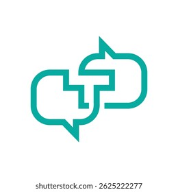 Lettre élégante T dans le logo Conversation Clouds