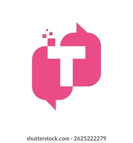 Lettre élégante T dans le logo Conversation Clouds