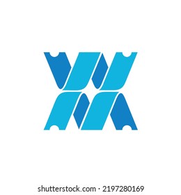 stylish letter W M or V A logo icon vector graphic design