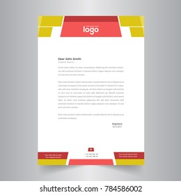 stylish letterhead green & yellow design