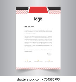 stylish letterhead red & black design