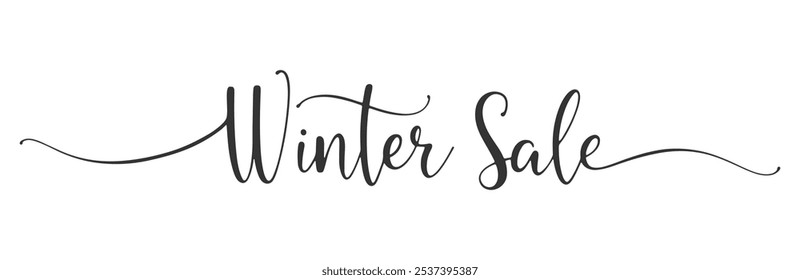 Stilvolle Beschriftung Winter Sale, handgeschriebene Typografie auf weißem Hintergrund.