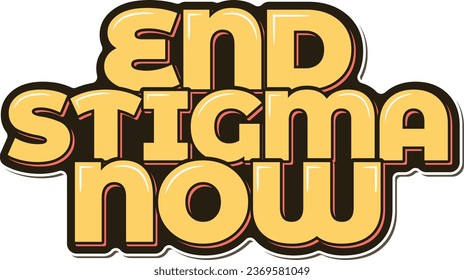 Stylish lettering vector design advocating for the end of stigma related to HIV AIDS on World AIDS Day.