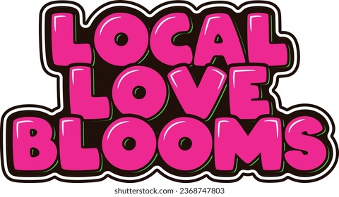 Stylish lettering vector illustration capturing the love for local businesses blossoming on Small Business Saturday.