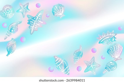 stylish light blue seashell clip art background