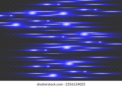 Stylish light effect. Abstract laser beams of light. Chaotic neon rays of light. Isolated on transparent dark background. Vector illustration. EPS 10