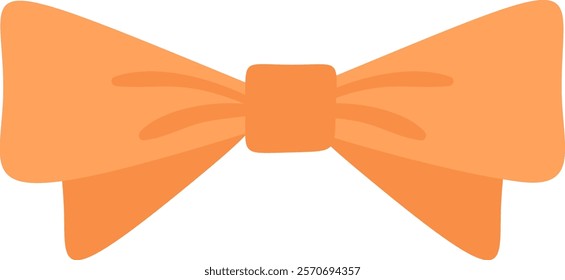 Stylish light orange bow tie featuring a neatly tied knot at the center, adding a touch of sophistication and elegance to any formal or casual attire