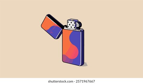 Stylish Lighter Illustration for Marketing, Product Packaging, Branding Campaigns, Advertisements, Lifestyle Promotions, and Creative Projects.