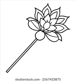 Stylish Line Art Flower Vectors for Greeting Cards