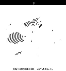 Stylish line art representation of Fiji islands on a plain backdrop.