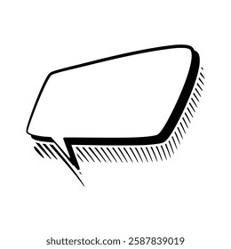 Stylish line art speech bubbles featuring subtle outline shadows. Ideal for comics, social media posts, advertisements, and graphic design projects.