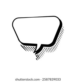 Stylish line art speech bubbles featuring subtle outline shadows. Ideal for comics, social media posts, advertisements, and graphic design projects.