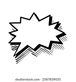Stylish line art speech bubbles featuring subtle outline shadows. Ideal for comics, social media posts, advertisements, and graphic design projects.