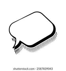 Stylish line art speech bubbles featuring subtle outline shadows. Ideal for comics, social media posts, advertisements, and graphic design projects.