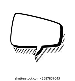 Stylish line art speech bubbles featuring subtle outline shadows. Ideal for comics, social media posts, advertisements, and graphic design projects.