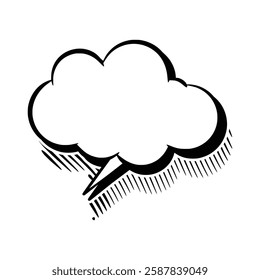 Stylish line art speech bubbles featuring subtle outline shadows. Ideal for comics, social media posts, advertisements, and graphic design projects.