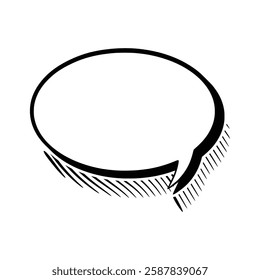 Stylish line art speech bubbles featuring subtle outline shadows. Ideal for comics, social media posts, advertisements, and graphic design projects.