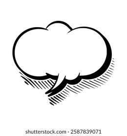 Stylish line art speech bubbles featuring subtle outline shadows. Ideal for comics, social media posts, advertisements, and graphic design projects.