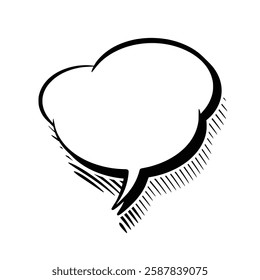 Stylish line art speech bubbles featuring subtle outline shadows. Ideal for comics, social media posts, advertisements, and graphic design projects.