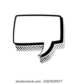 Stylish line art speech bubbles featuring subtle outline shadows. Ideal for comics, social media posts, advertisements, and graphic design projects.