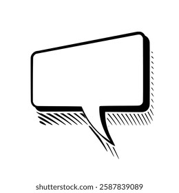 Stylish line art speech bubbles featuring subtle outline shadows. Ideal for comics, social media posts, advertisements, and graphic design projects.