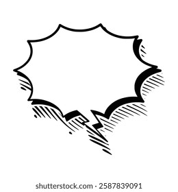 Stylish line art speech bubbles featuring subtle outline shadows. Ideal for comics, social media posts, advertisements, and graphic design projects.