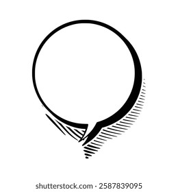 Stylish line art speech bubbles featuring subtle outline shadows. Ideal for comics, social media posts, advertisements, and graphic design projects.