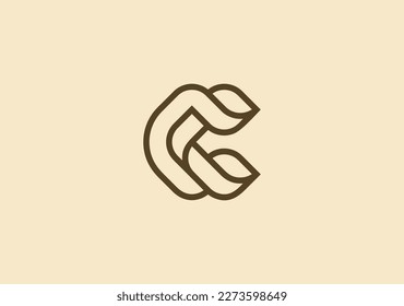 stylish line design letter C logo template