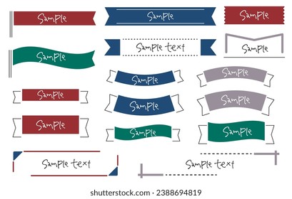 Stylish line drawing title ribbon. Winter colors like Christmas.